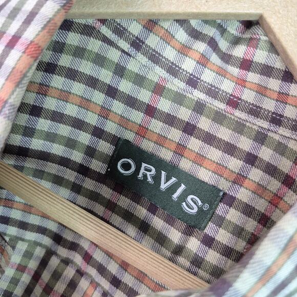 Orvis Cotton Wool Blend Black Cream Blue Rust PAIR Men's Button Down Shirts S - Picture 3 of 4
